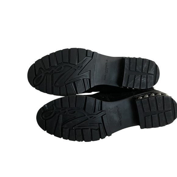 KARL LAGERFELD PARIS | Saxe Ball Stud Suede Chelsea Boots Size 6.5 - Picture 7 of 11